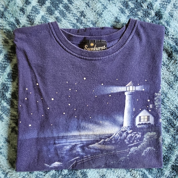 Vintage Sunburst by Morning Star light house print t-shirt size L - Picture 10 of 10
